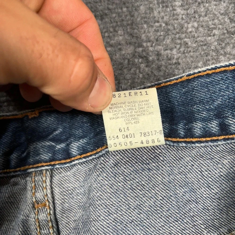 VTG Y2K‎ Levis 505 Mens 38x32 Regular Fit Straight Blue Denim Jeans Made in USA